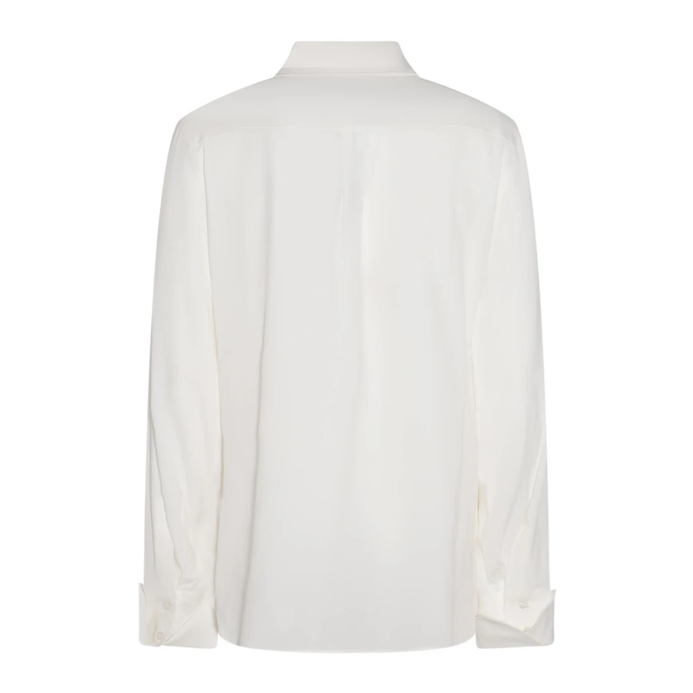 SPORTMAX Witte Blouse Regular Fit Button-Down Kraag White Dames