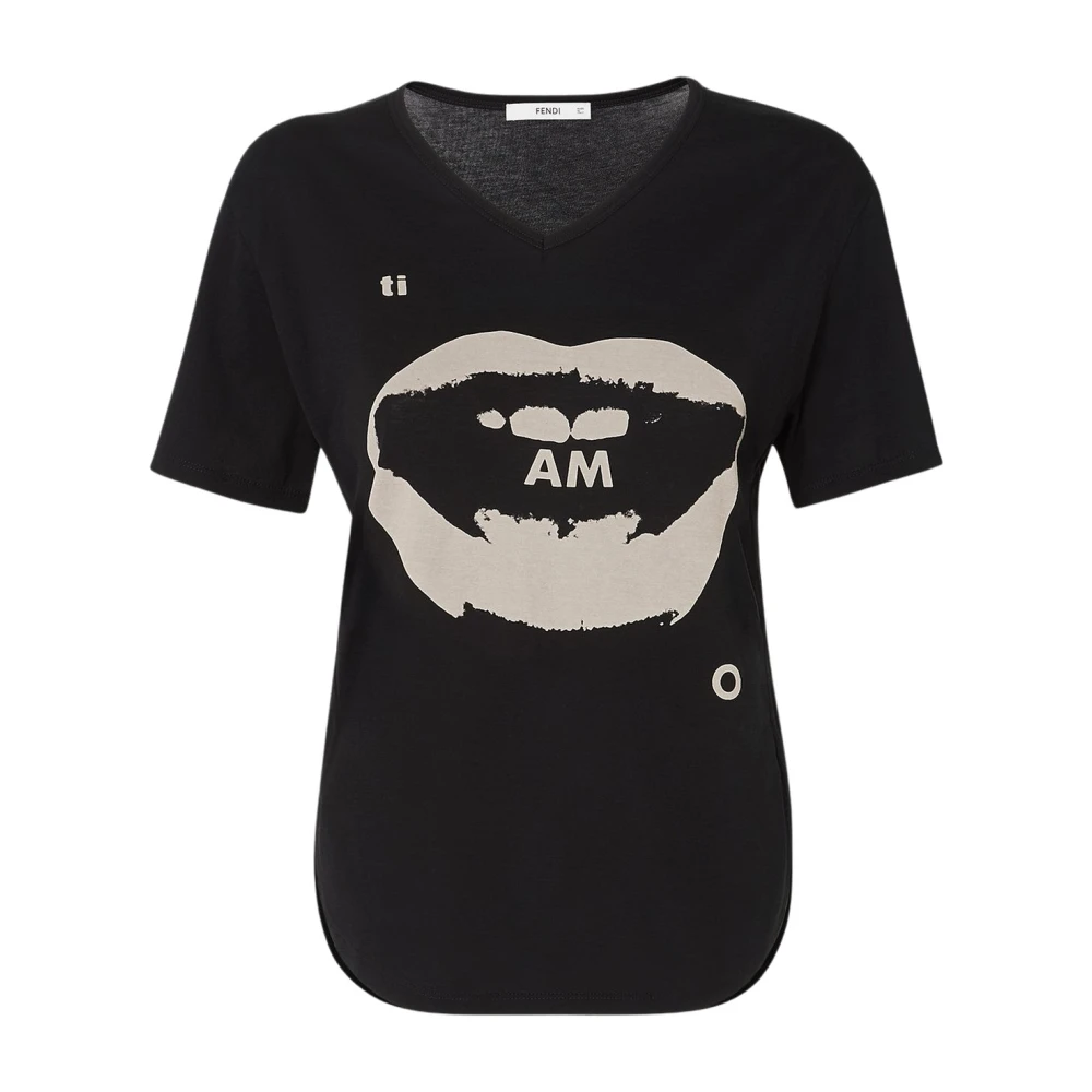 Fendi Women's Black Printed T-Shirt - Image 5