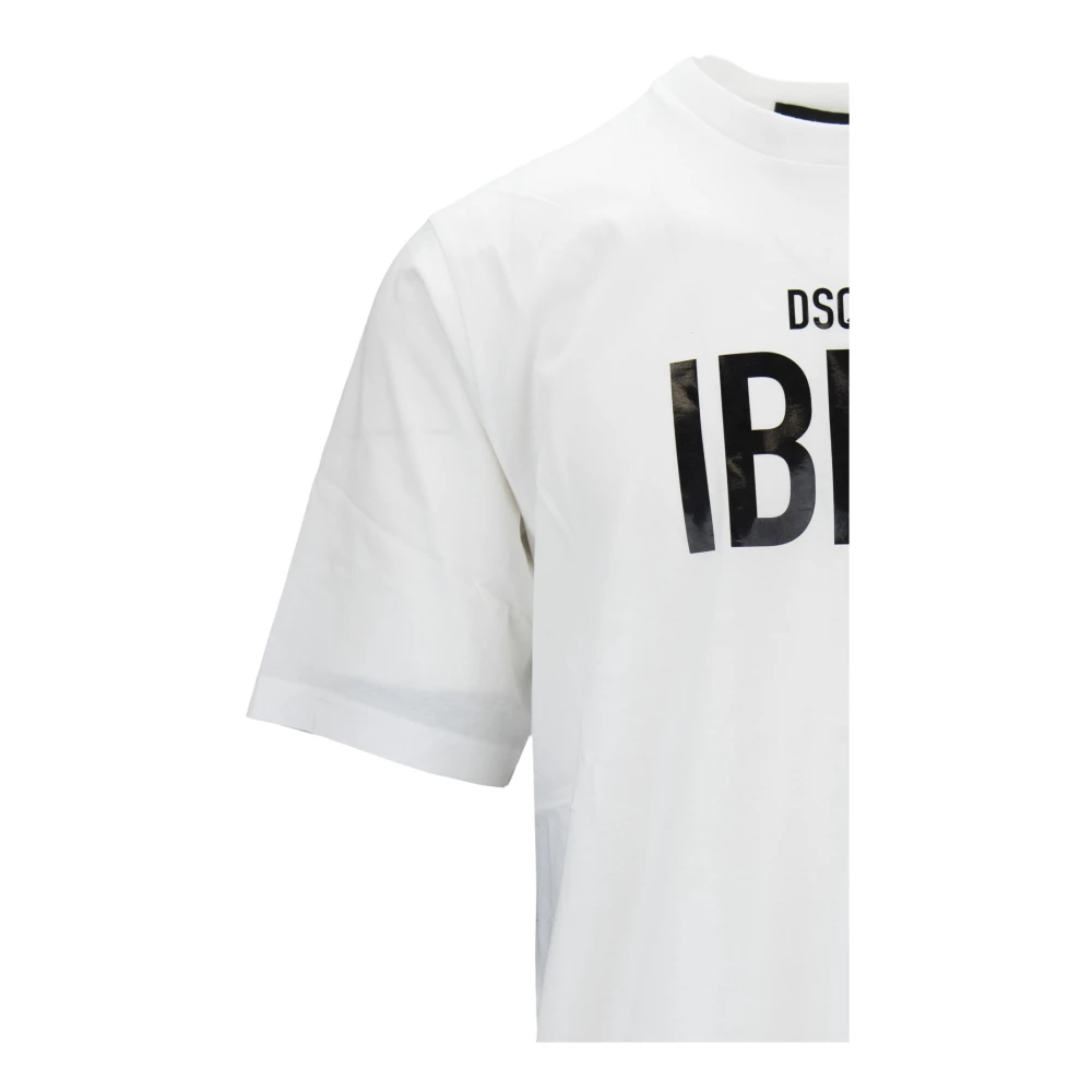 Dsquared2 Mannen Slip-On T-Shirt met 'Ibra' White Heren