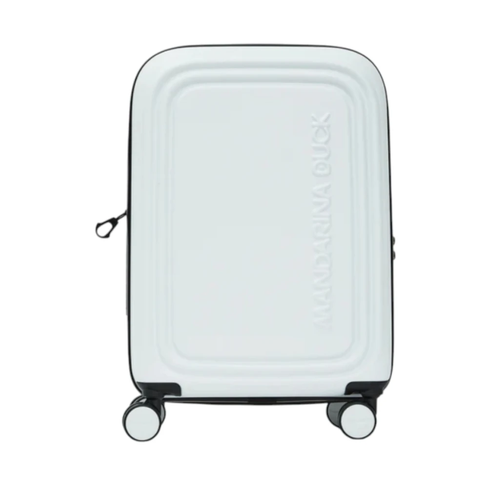 Mandarina Duck Unisex White Cabin Bags, One Size, Logoduck Expandable Cabin Trolley