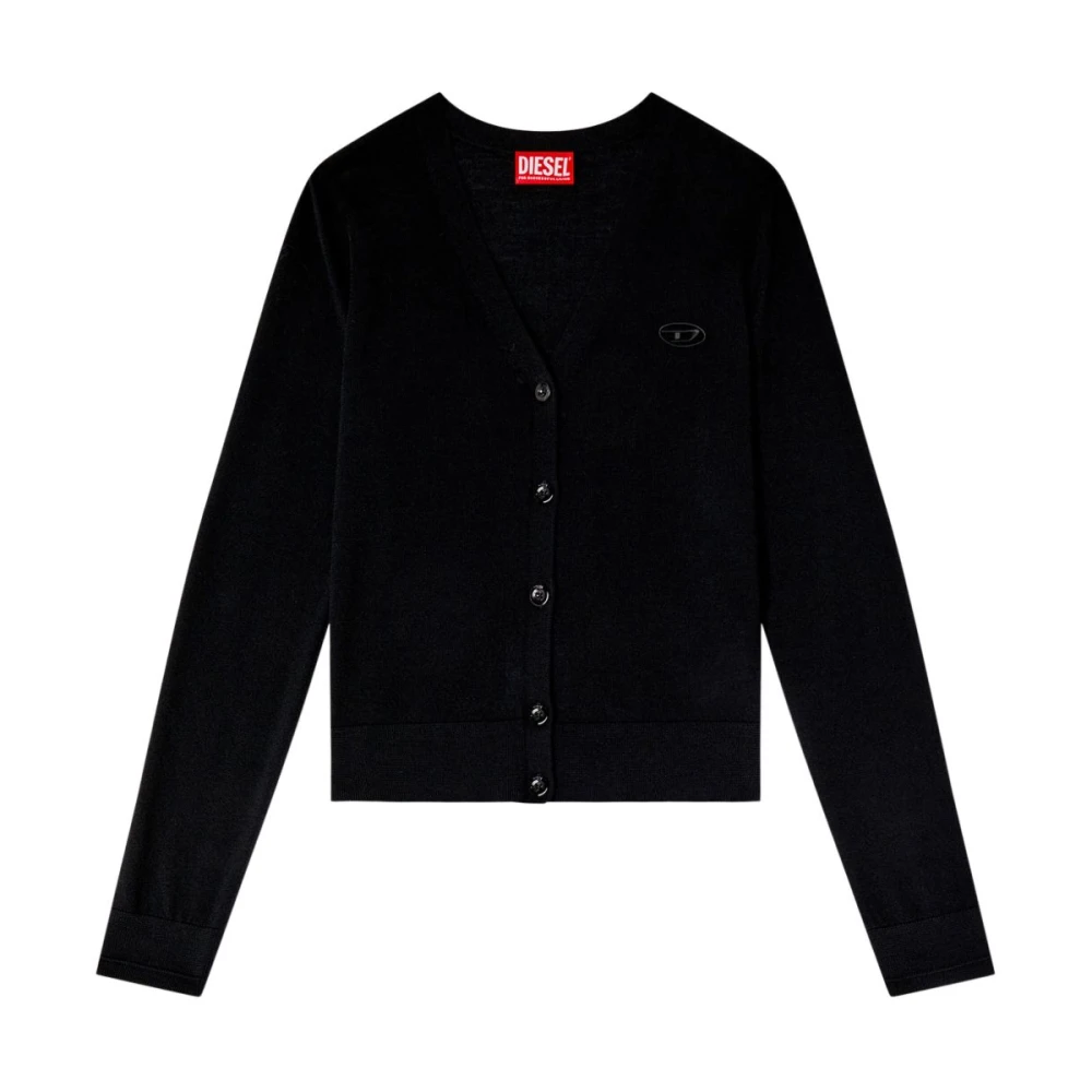 Diesel Kvinno Svart Stickade Tröjor Dam, S, Cardigan M-Alima