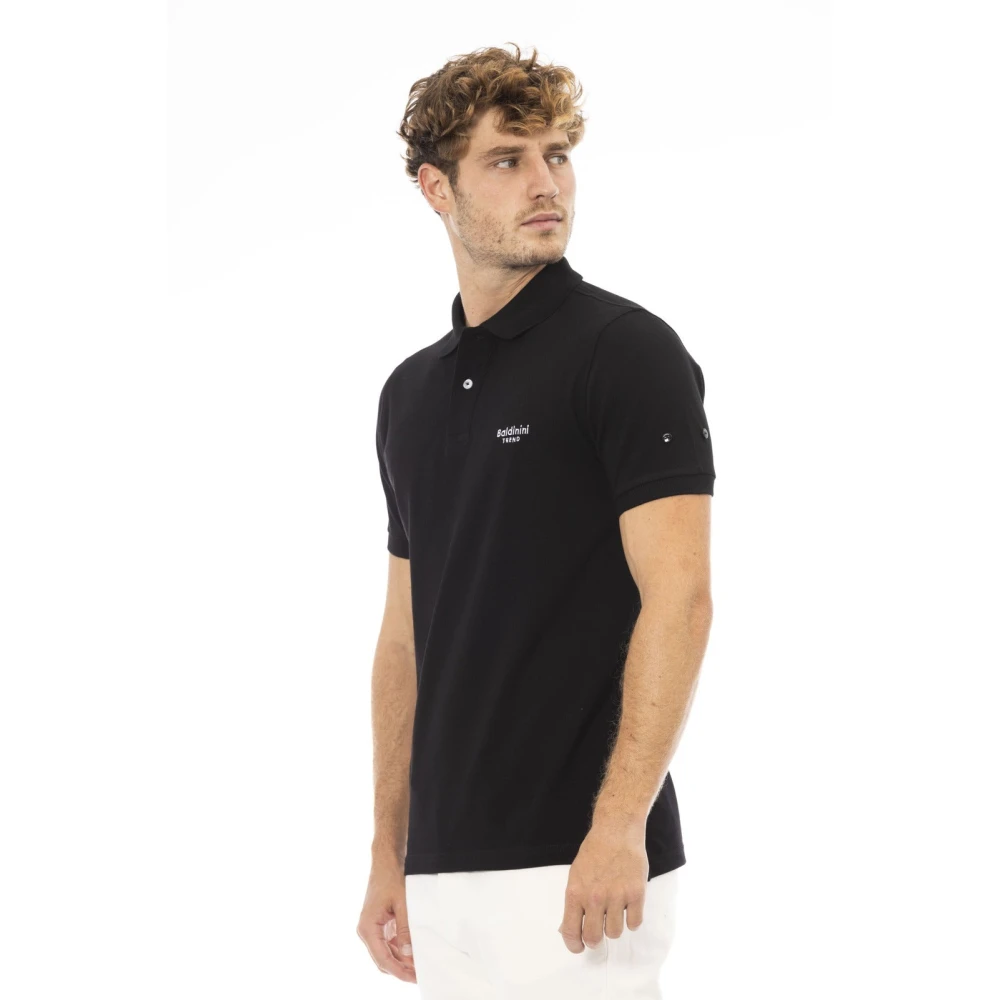 Baldinini Geborduurde Polo T-shirts Korte Mouw Black Heren