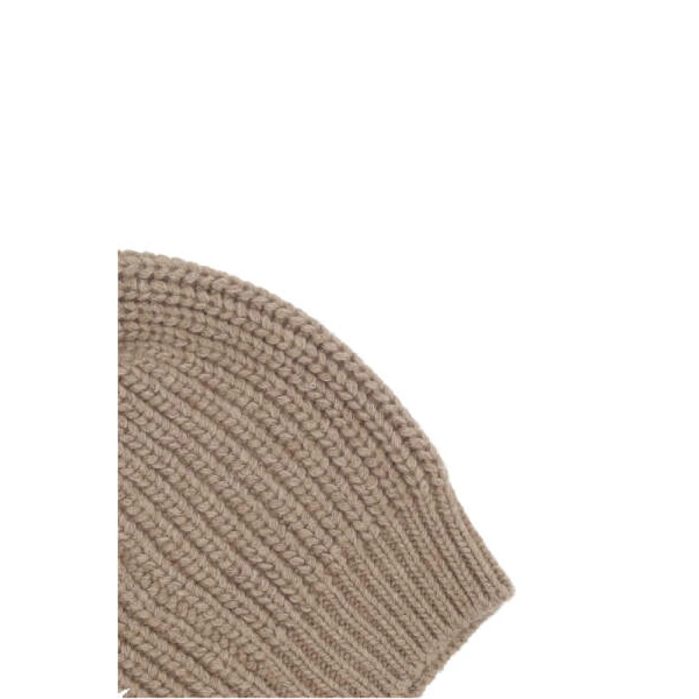 BRUNELLO CUCINELLI Bruin Kasjmier Zijde Geribbeld Paillet Sjaal Brown Dames