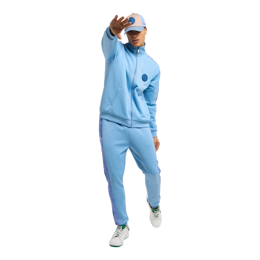 carlo colucci Veelzijdig Tracksuit Set met Uniek Badge Blue Heren