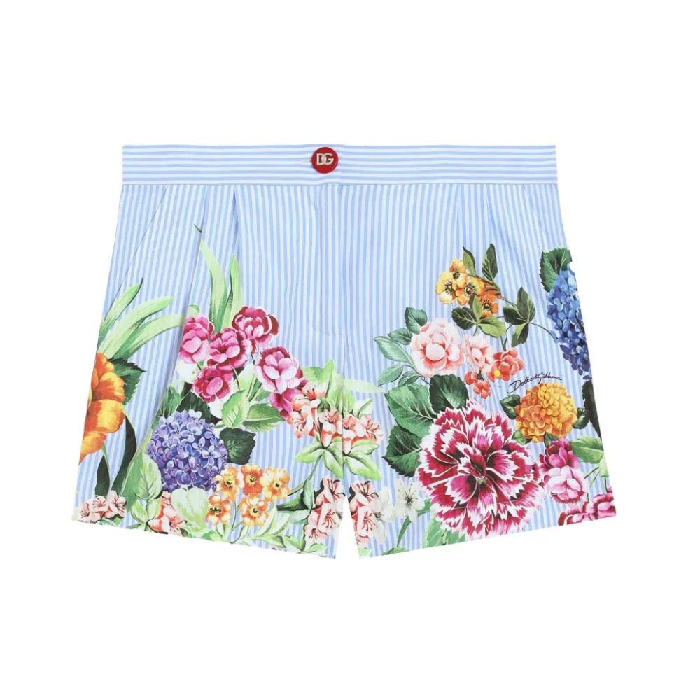 Dolce & Gabbana Multicolor Shorts, Female, 5 Y, Floral Print Front Button Shorts
