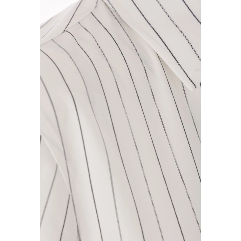 Burberry Gestreept katoenen overhemd met oversized gesp White Dames