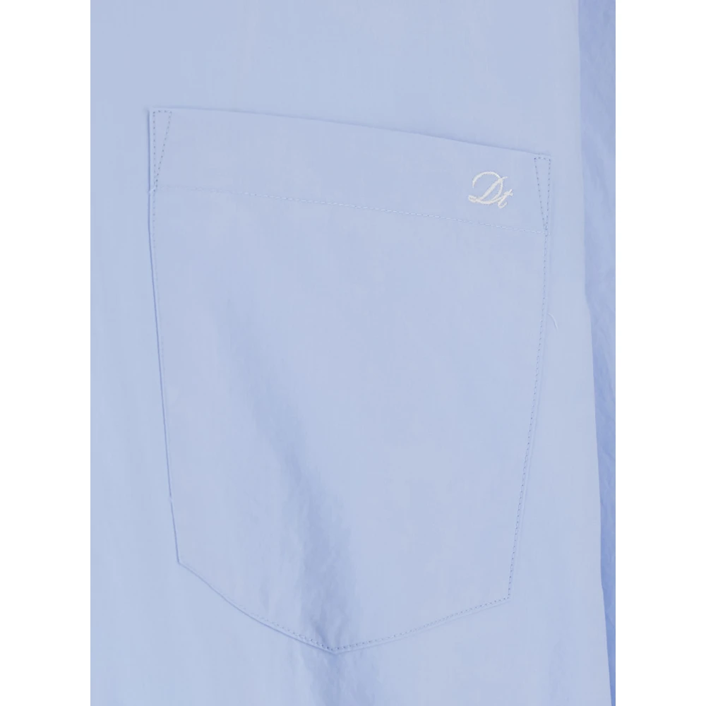 Dunst Blauw Shirt met Zak en Geborduurd Logo Blue Heren
