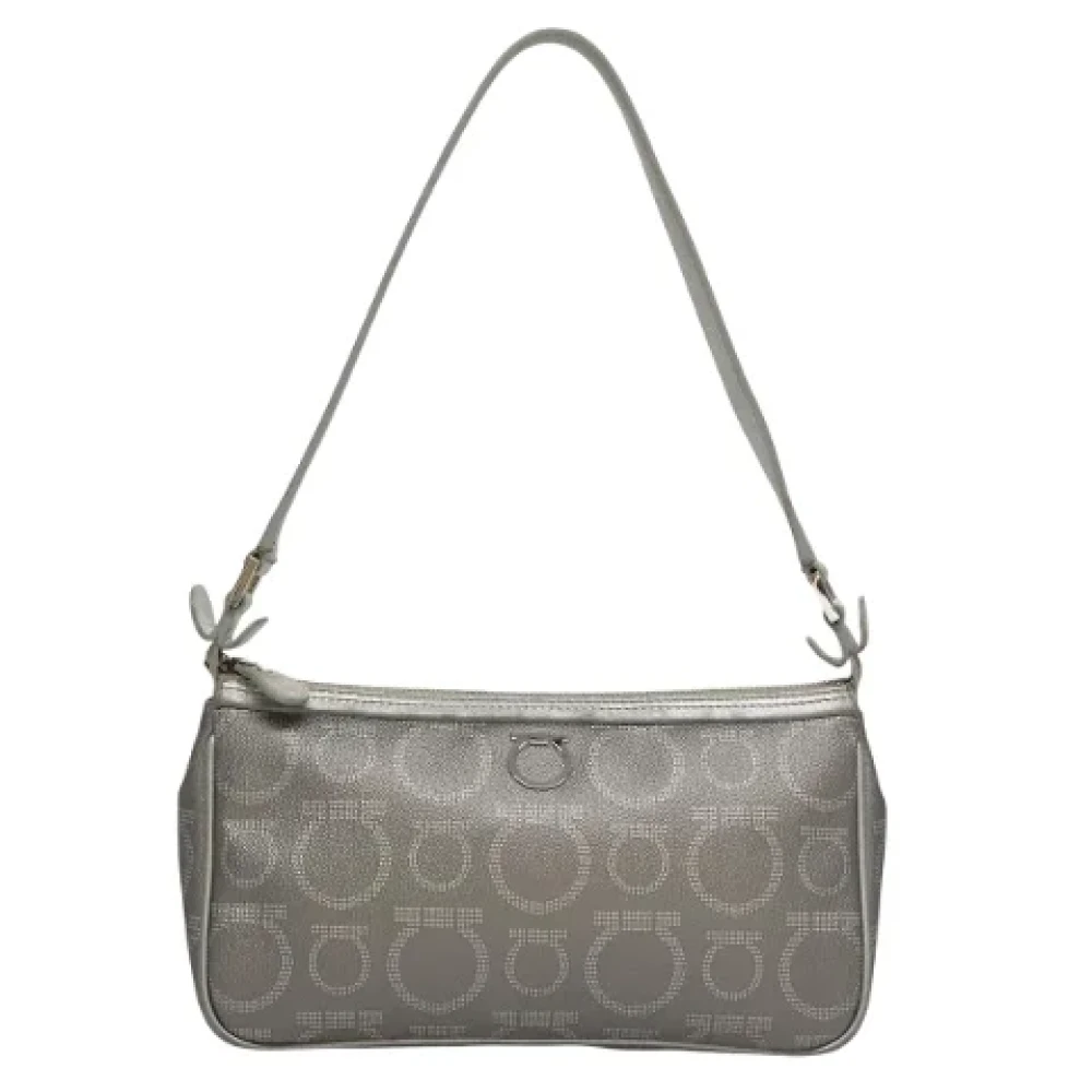 Salvatore Ferragamo Pre-owned Leather handbags Gray Dames