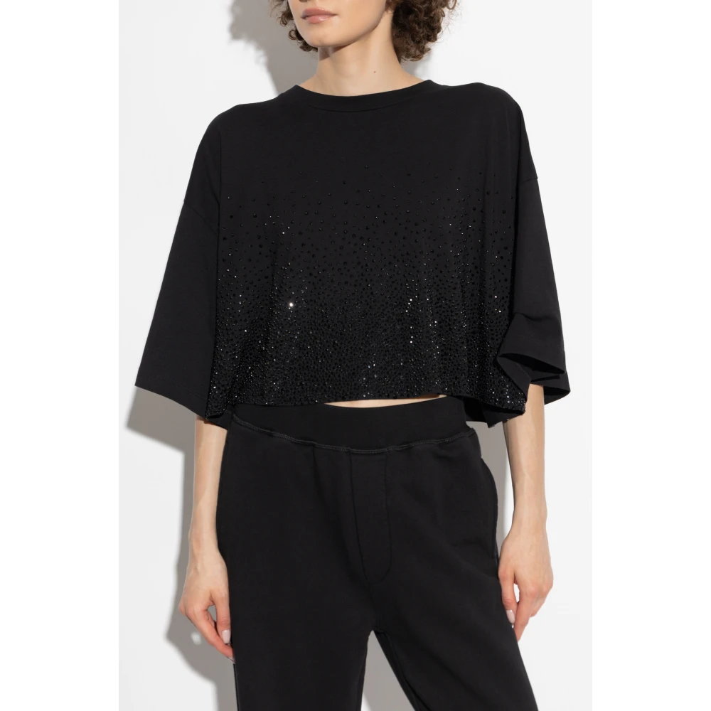 Dsquared2 T-shirt met decoratieve afwerking Black Dames