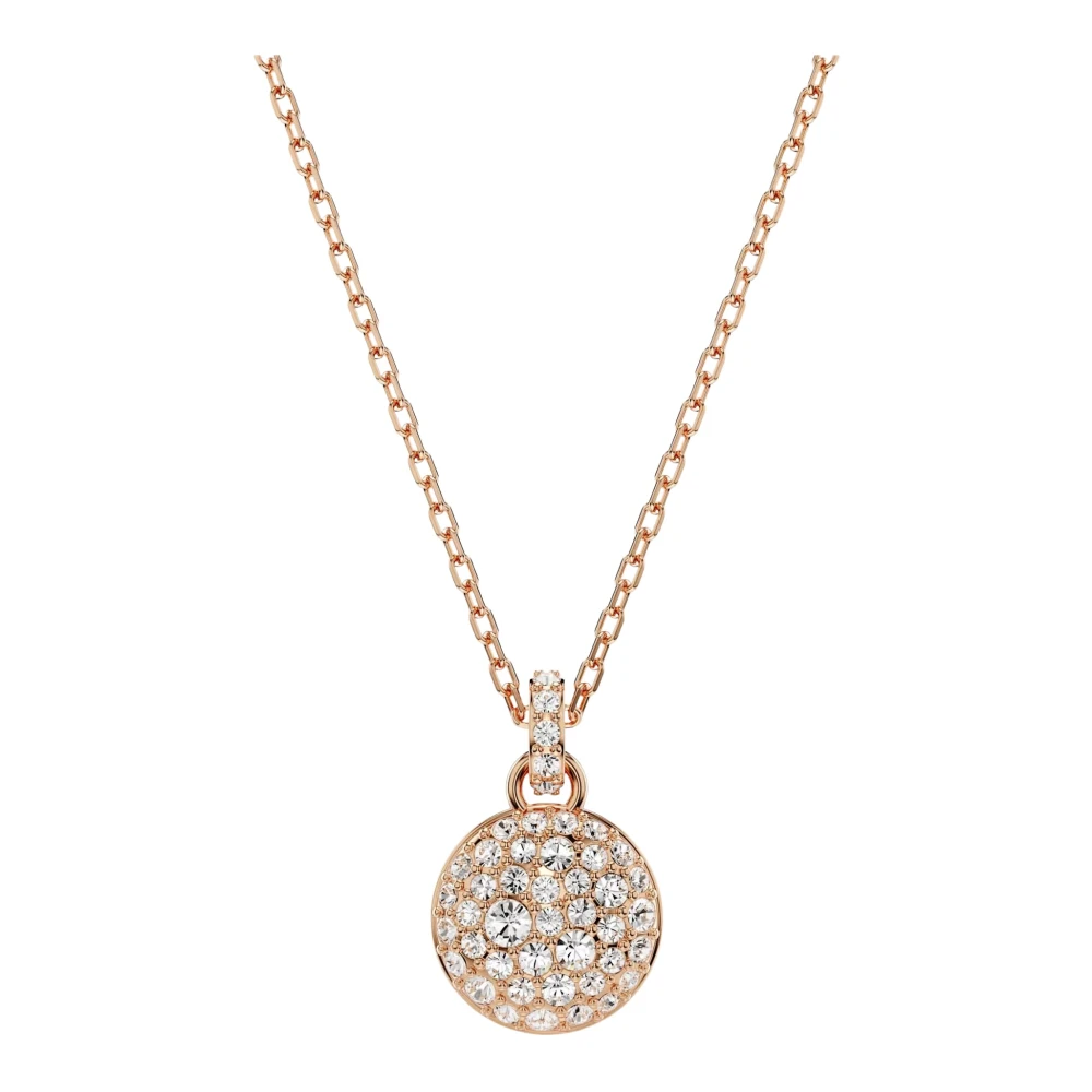 Swarovski Pink Necklaces, Female, One Size, Women's Pendant White Rose Gold Alloy Layer Sublima 5683450