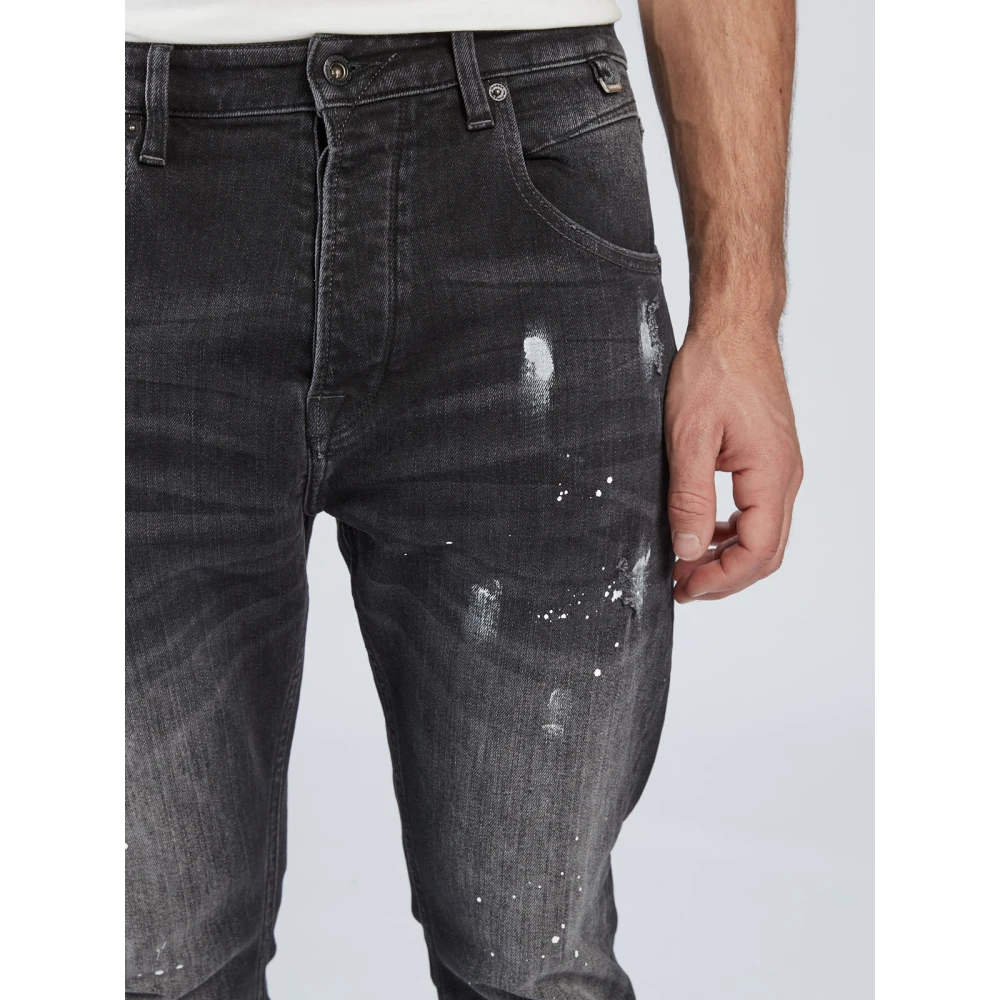 Gabba Verfspat Gescheurde Jeans Black Heren