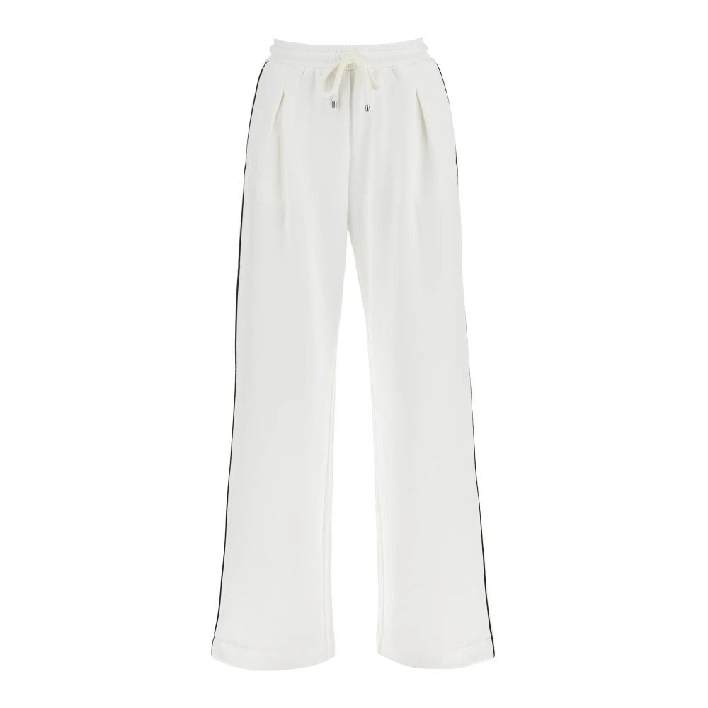 Max Mara 'Curve' Sportieve Joggers met Contrasterende Piping White Dames