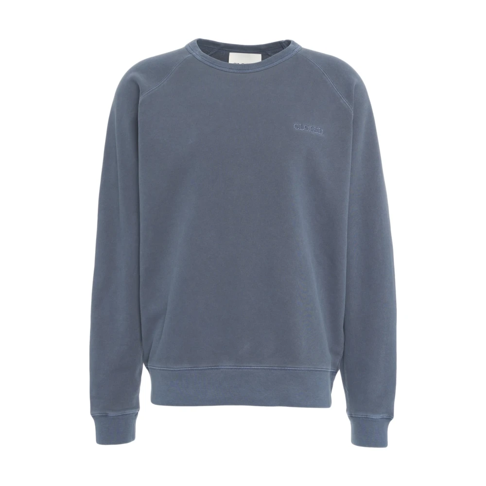 Closed Blauwe Logo Geborduurde Sweatshirt Blue Heren