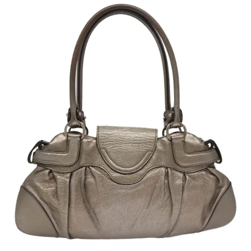 Salvatore Ferragamo Pre-owned Leather shoulder-bags Gray Dames