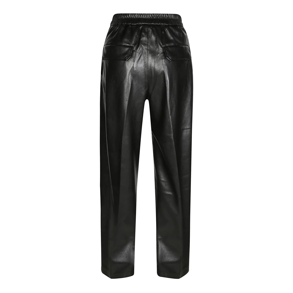 Andamane Losse veganistische leren broek Black Dames