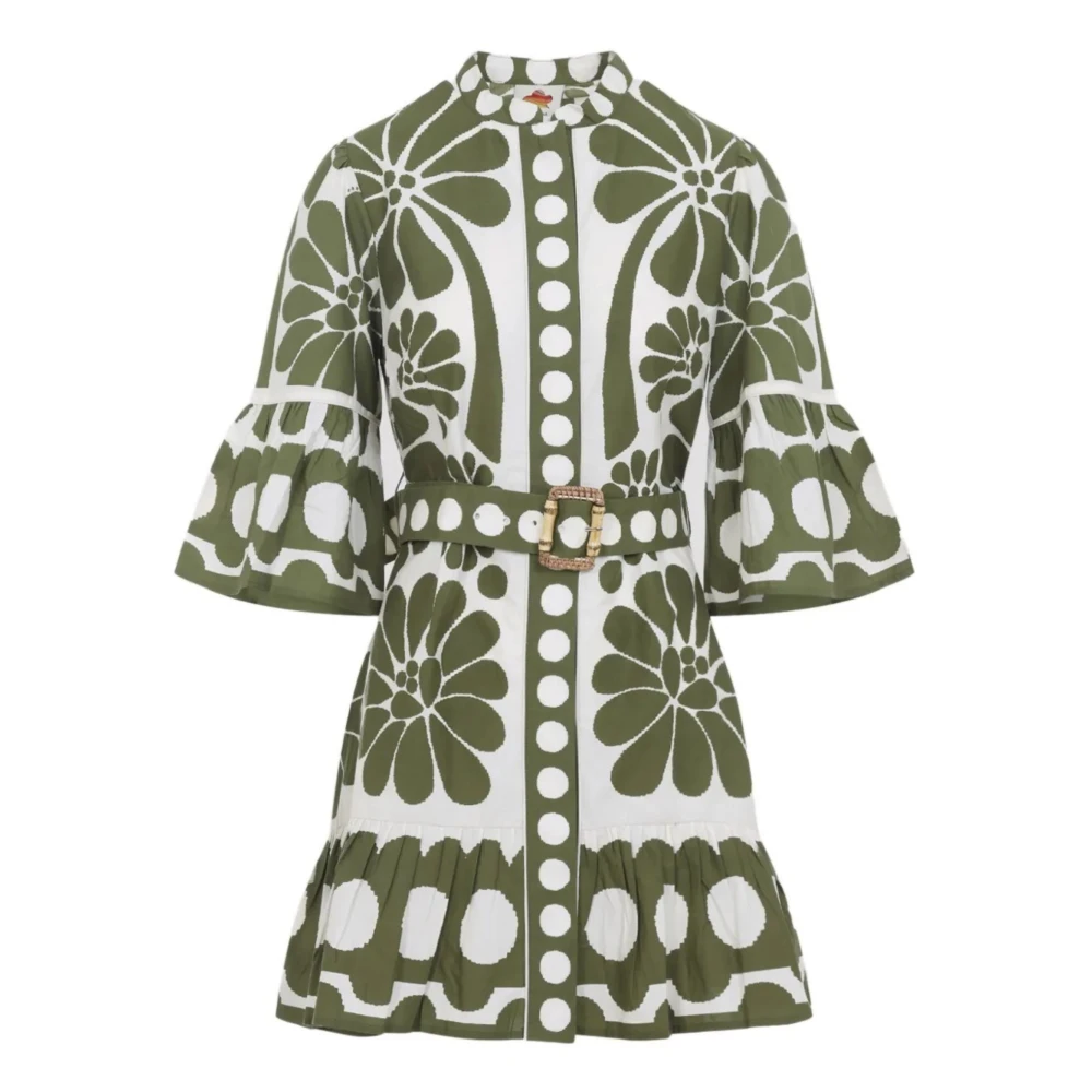 Farm Rio Women's Green Palermo Mini Dress - Short Dresses - S - Dresses