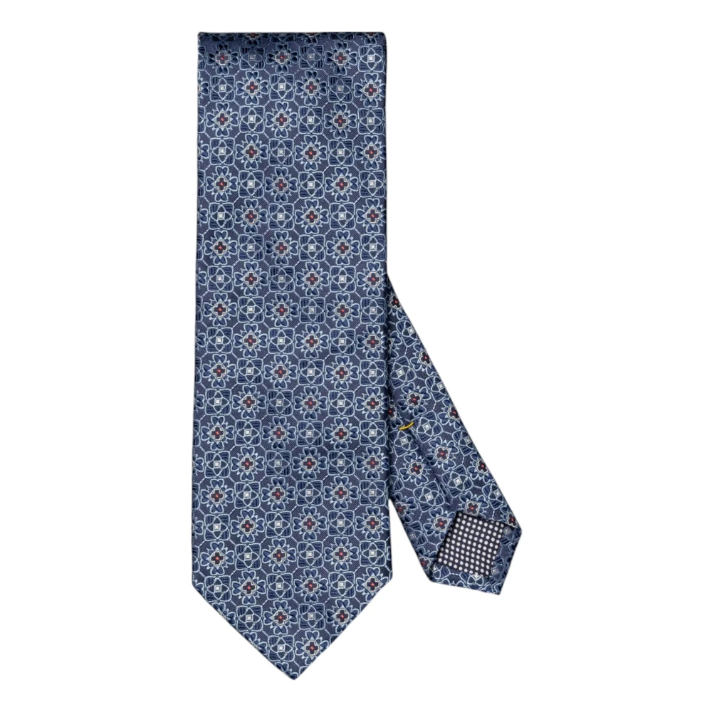 Eton Men's Blue Ties, One Size, Floral Twill Silk Tie