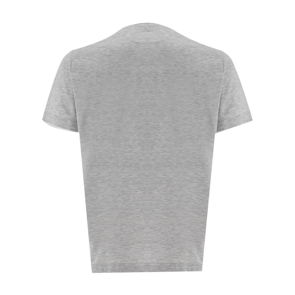 Eleventy Contrast Katoenen T-shirt met Front Motif Gray Heren