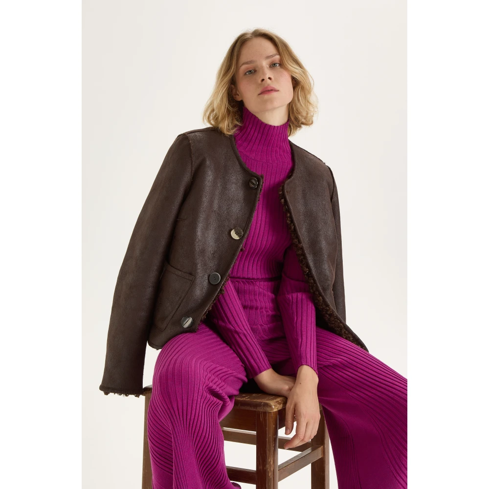 Maliparmi Ribbed Blend Sweater Pink Dames