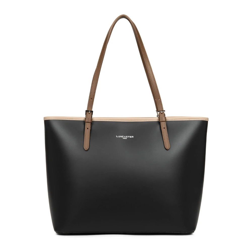 Lancaster Black Shopping Bags, Female, One Size, Sac Cabas Épaule Zippée L Smooth