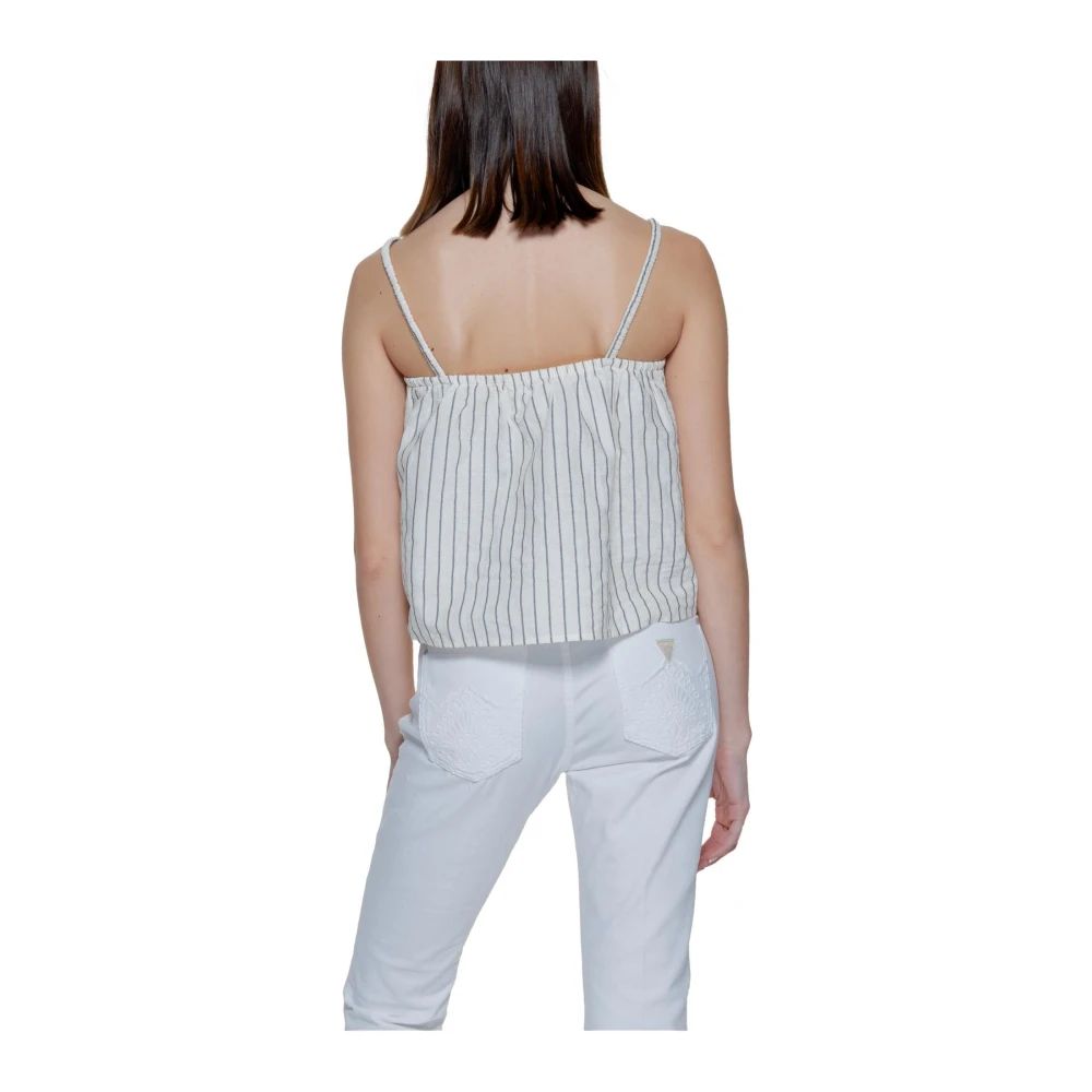 Vero Moda Beige Gestreepte Tank Top White Dames