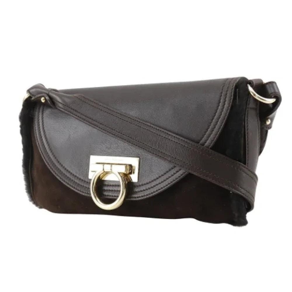 Salvatore Ferragamo Pre-owned Leather shoulder-bags Brown Dames