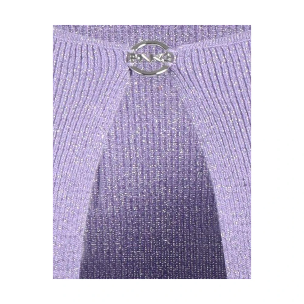 pinko Lurex Geribbelde Vest Trui Purple Dames