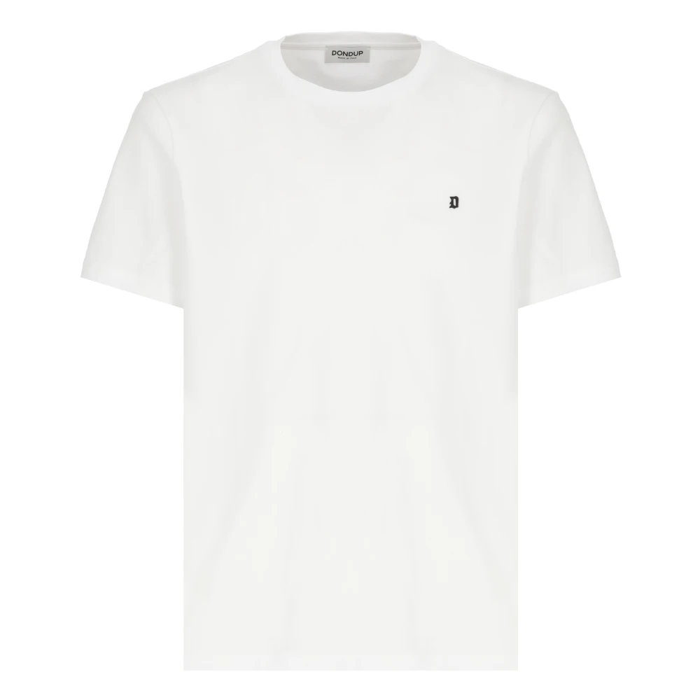 Dondup Wit Katoenen T-shirt met Logo White Heren