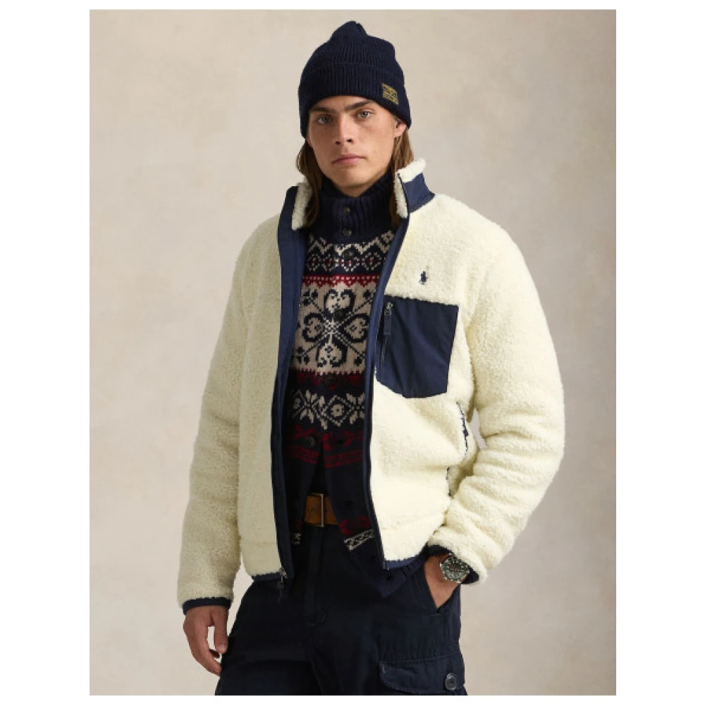 Polo Ralph Lauren Hybride Fleece Jas met Contrasterende Details Beige Heren