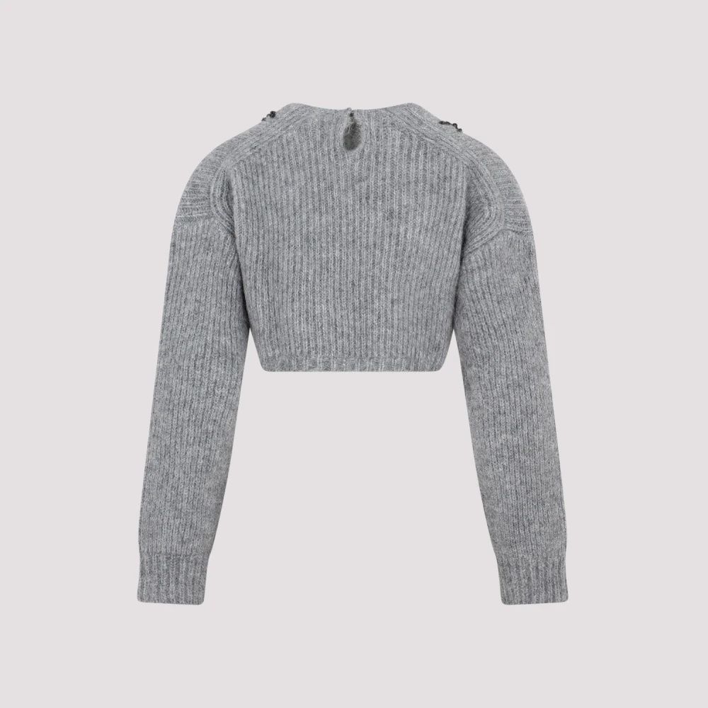 Erdem Metallic Sweater Aw23 Gray Dames