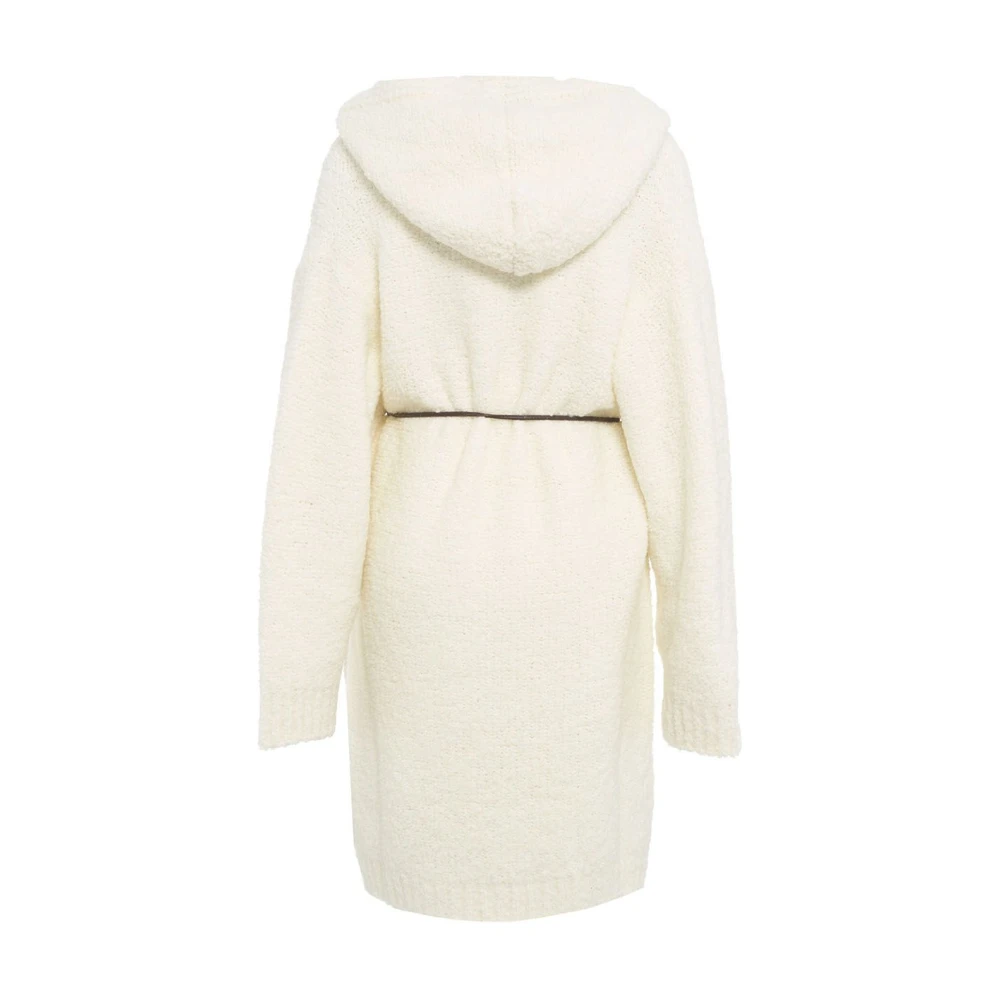 Liu Jo Gebreide jas met riem en capuchon White Dames