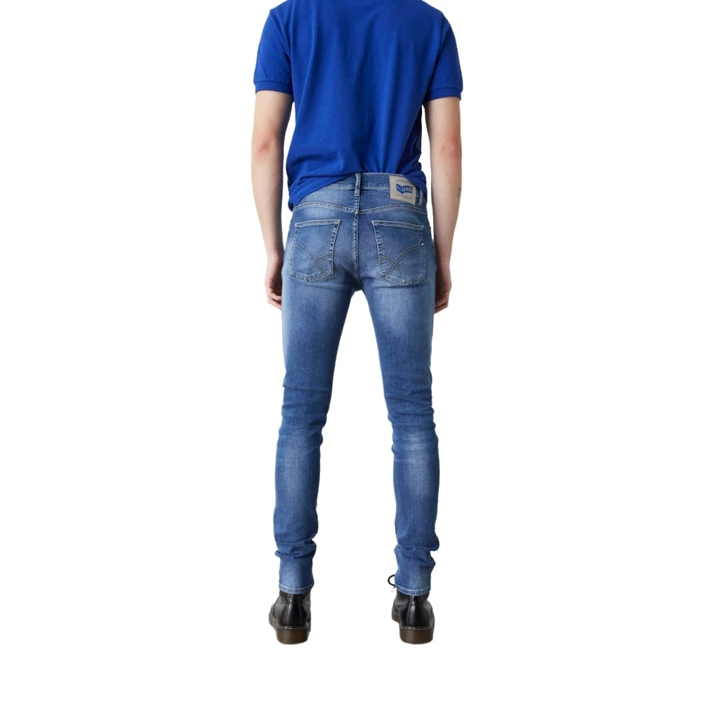 GAS Slim-fit Denim Broek Blue Heren