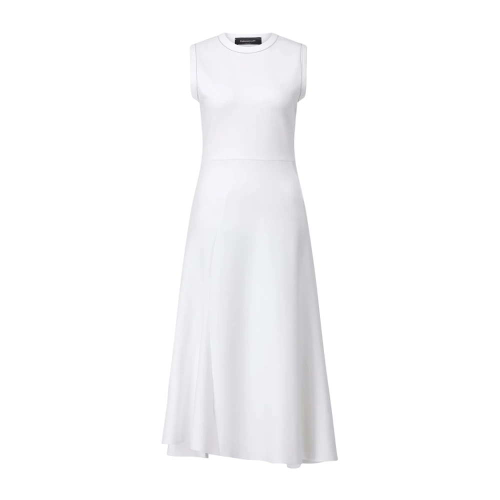 Fabiana Filippi Glanzende Detail Midi Jurk White Dames
