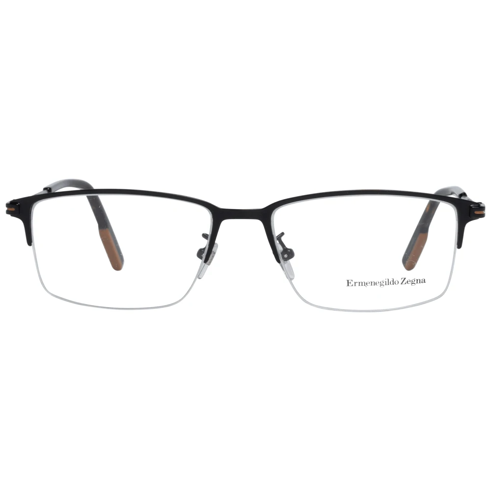 Ermenegildo Zegna Zwarte Heren Optische Monturen Metaal Maat 55-17-145 Black Unisex