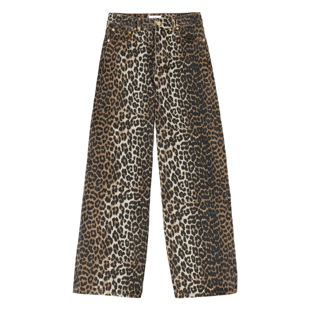 Ganni Stary Jeans - Female - Wide Jeans - Brown - W26 - Jeans