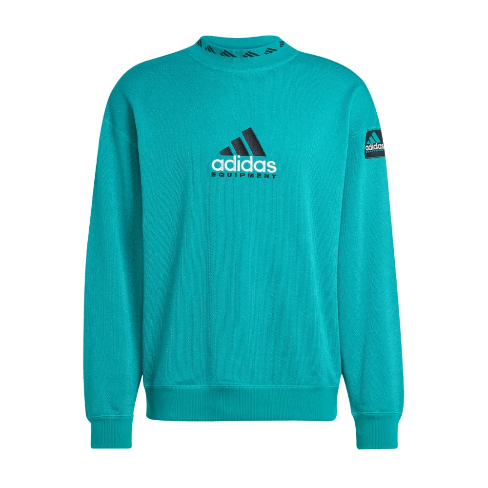 Adidas Green Long Sleeve Training Tops, Male, M, Reflective Crewneck Equipment