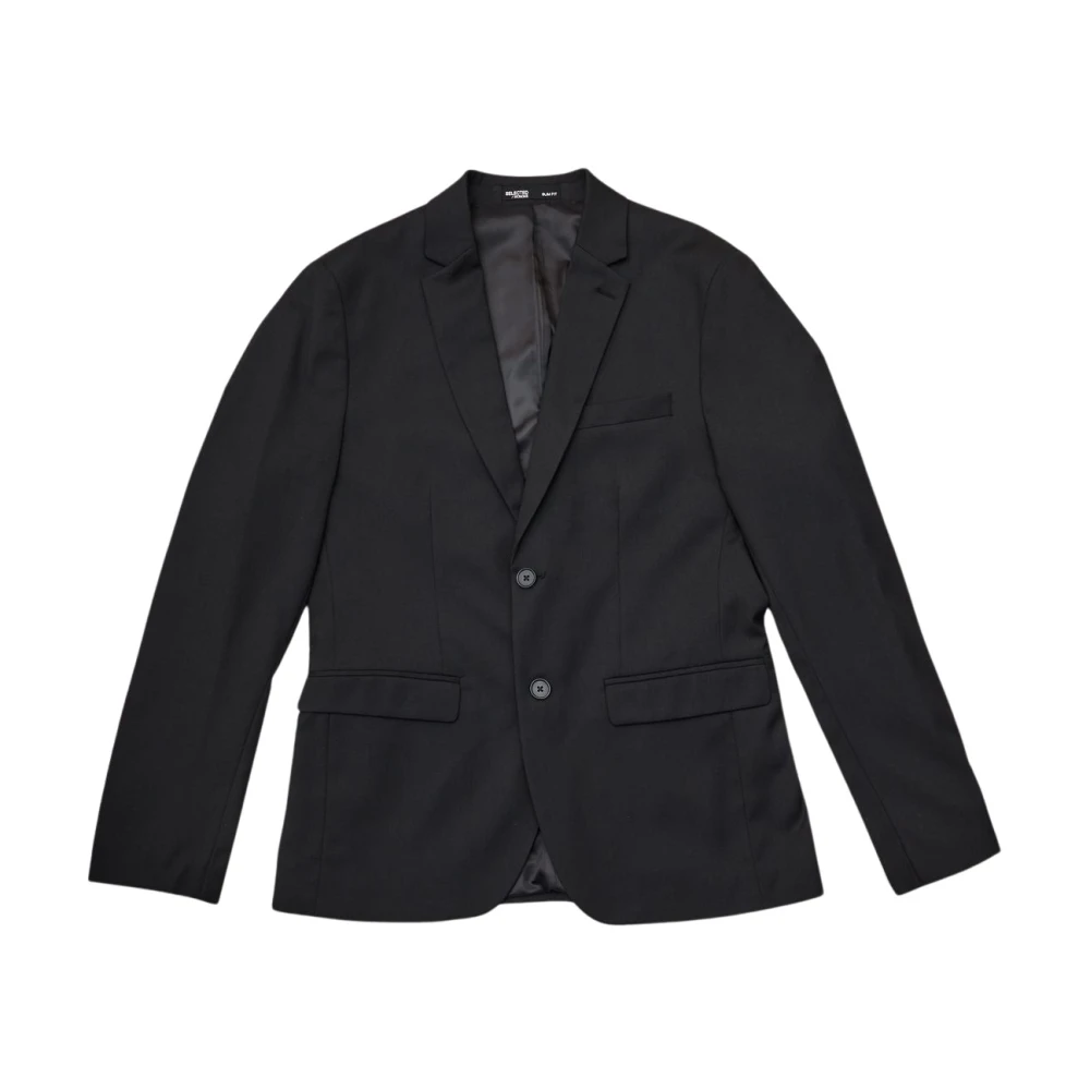 Selected Homme Slanke Structuur Blazer in Zwart Black Heren