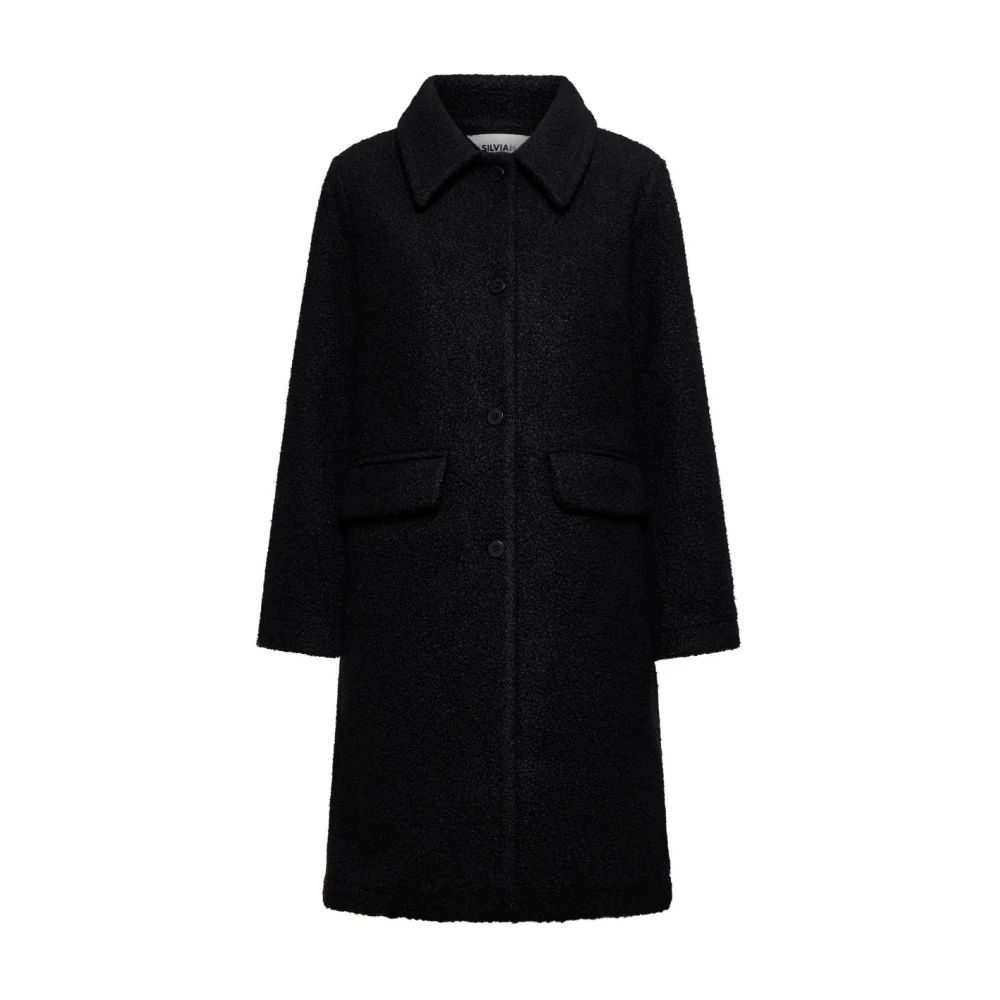 Silvian Heach Mujer Negro - Abrigo Cruzado - Coats - 2XS