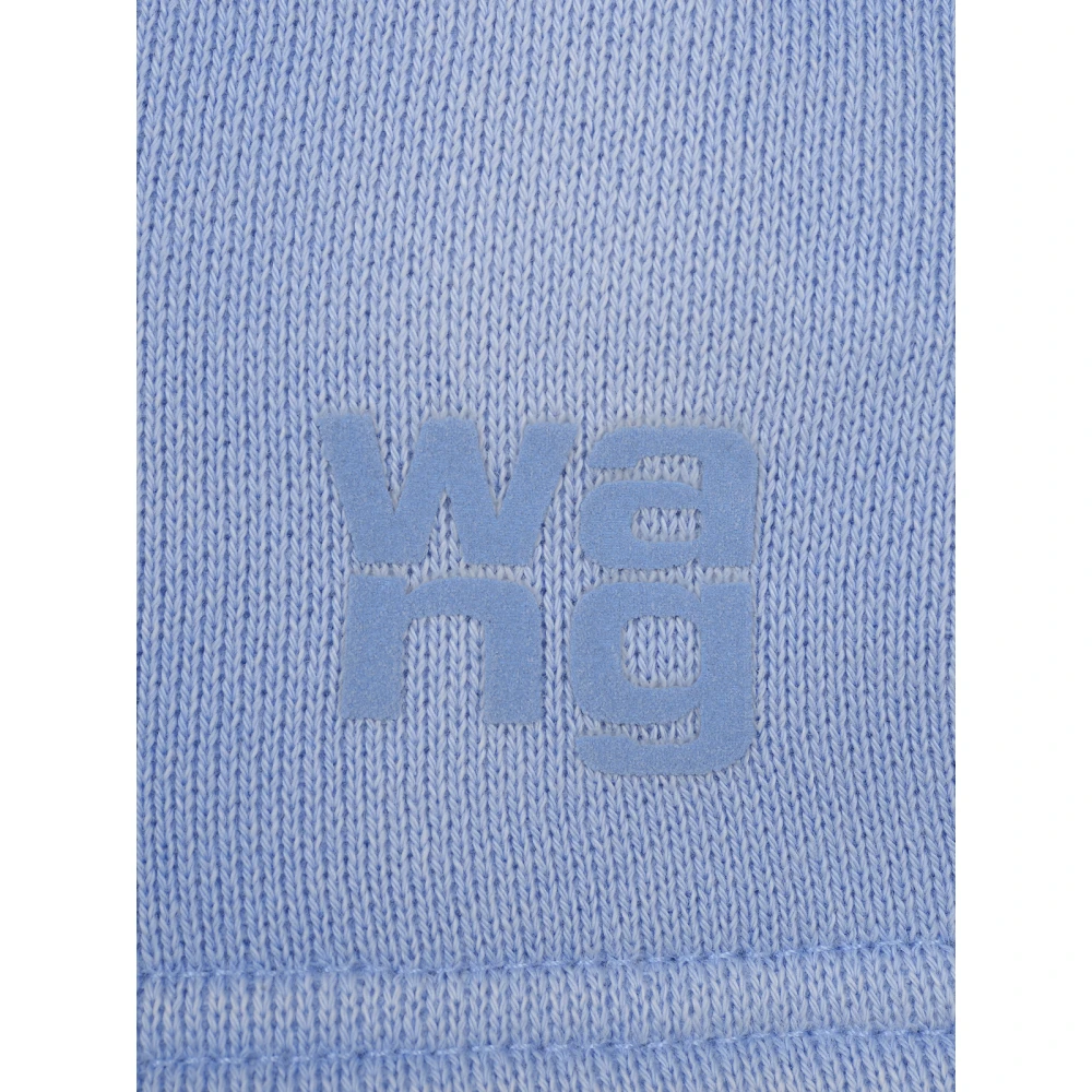 alexander wang Terry Sweatshort met Puff Paint Logo Blue Dames