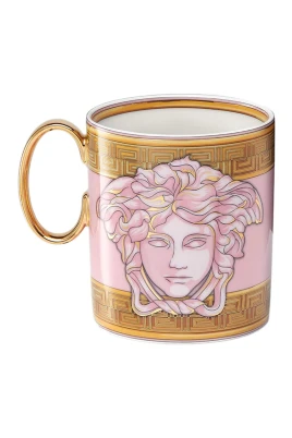 Rosa Glas med Handtag