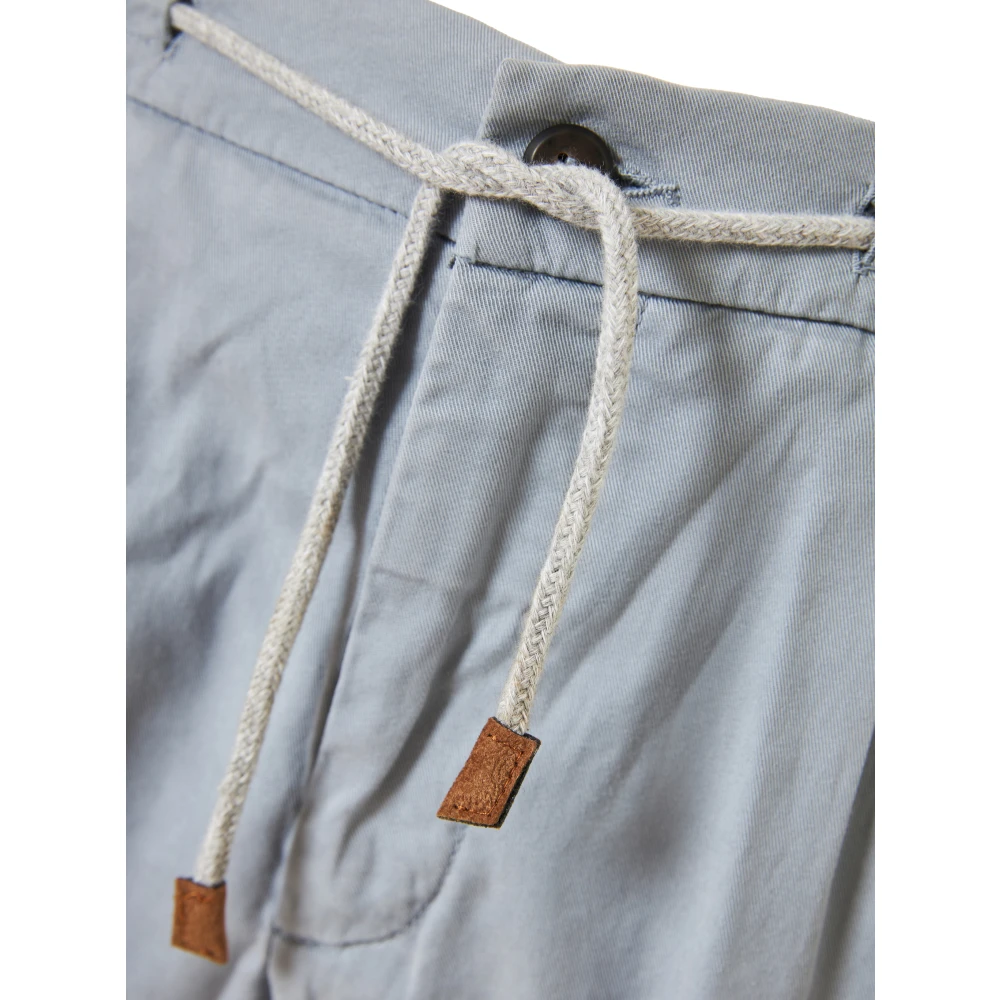 Eleventy Lyocell Katoen Trekkoord Broek Blue Heren