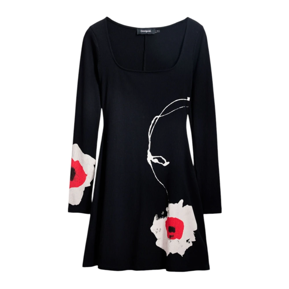 Desigual Vår/Sommar Dam Midi Klänning Black, Dam