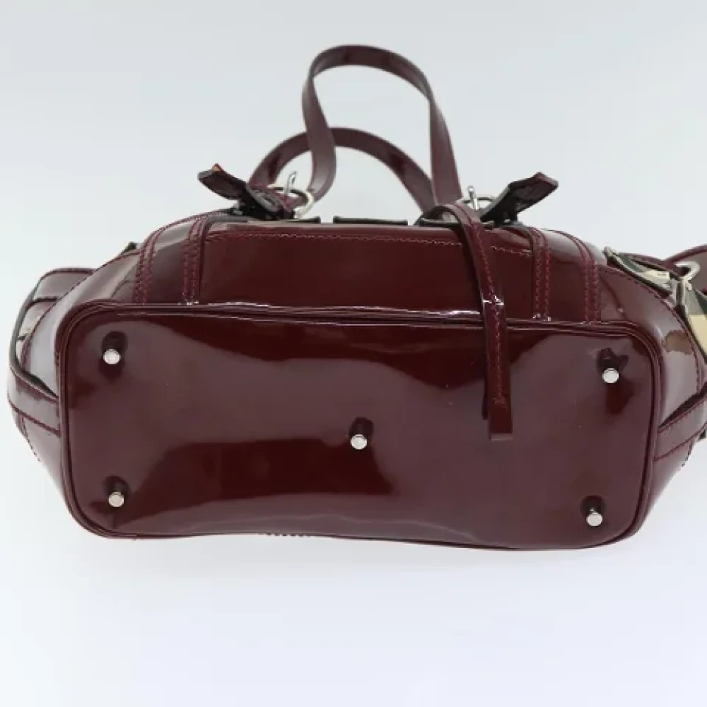 Burberry Vintage Pre-owned Canvas handbags Red Dames