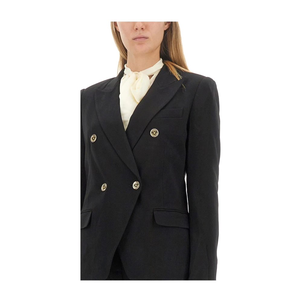 Michael Kors Stijlvolle Double-Breasted Blazer Black Dames