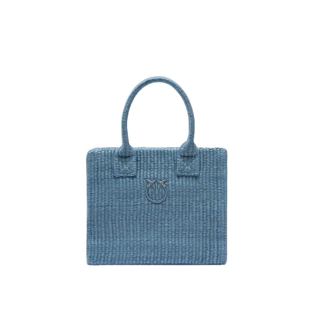 Pinko Women's Blue Shopping Bags, One Size, Beach Shopper Mini Rafia