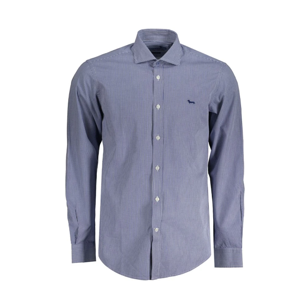 Harmont & Blaine Blauw geruite overhemd met lange mouwen Blue Heren