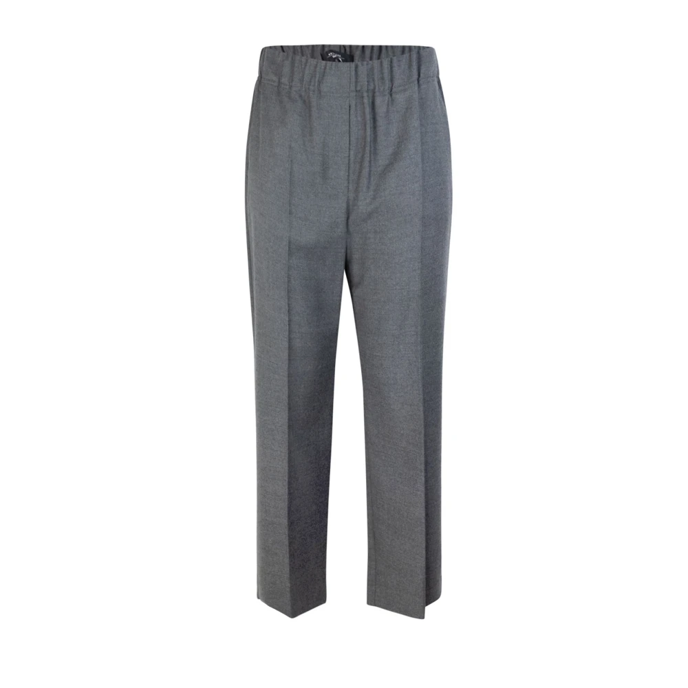 Max Mara Comfortabele wollen flanellen broek Gray Dames