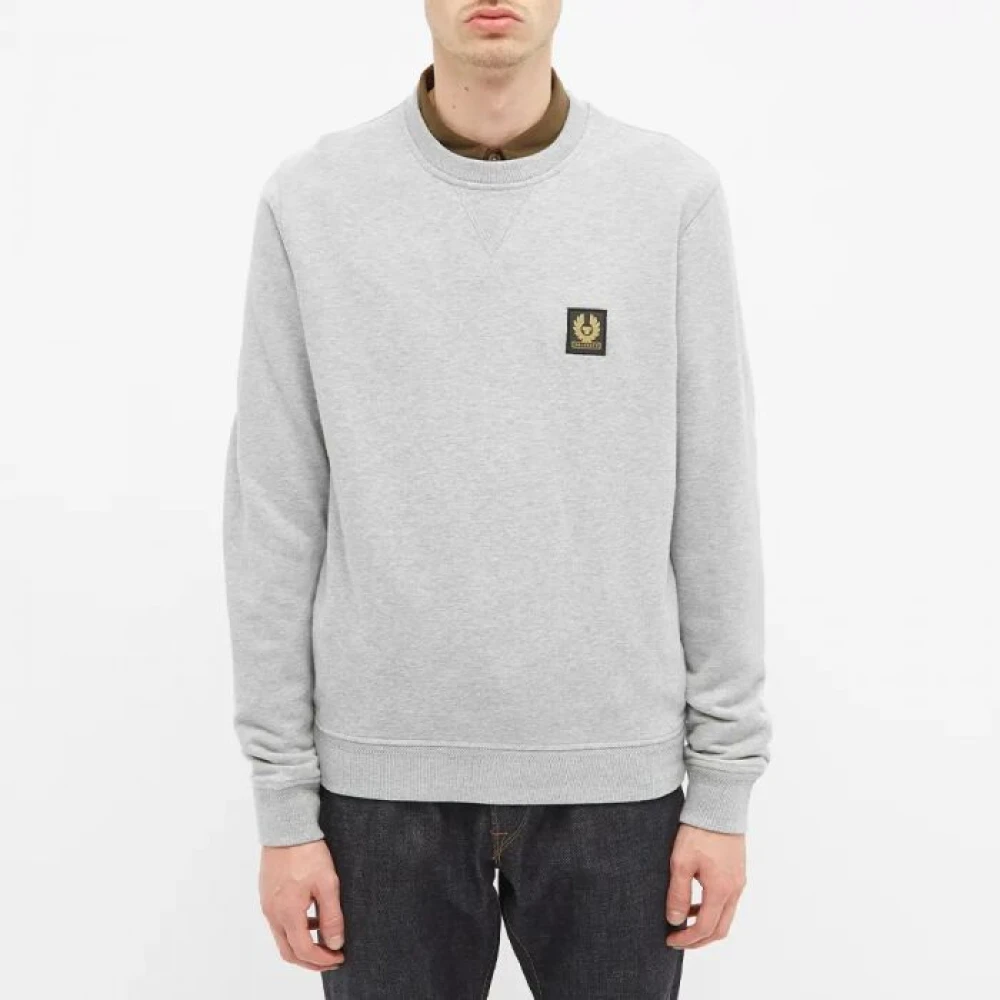 Belstaff Grijze Melange Sweatshirt met Phoenix Patch Gray Heren