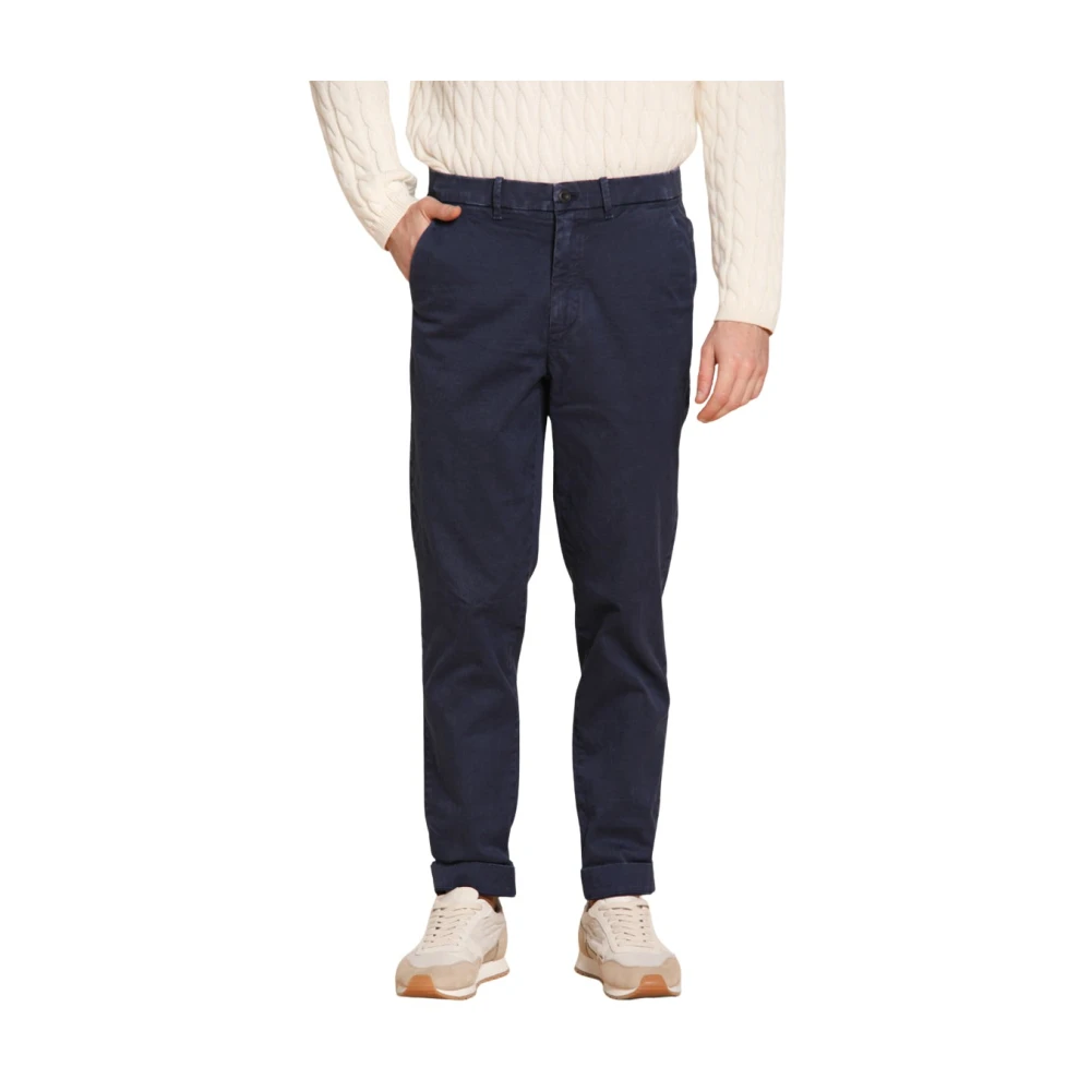 Mason's Men's Blue Chinos, L, Relaxed Fit Navy Chino Trousers