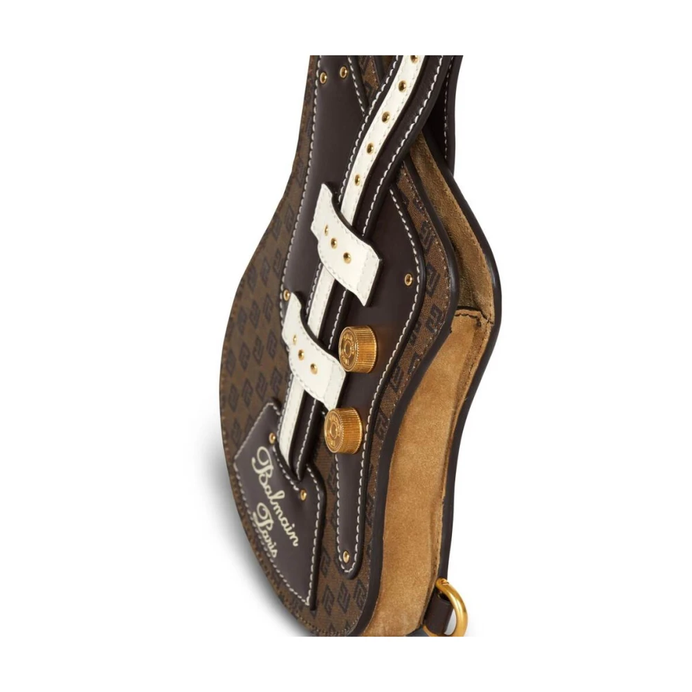 Balmain Monogram Panelled Lederwaren Brown Dames